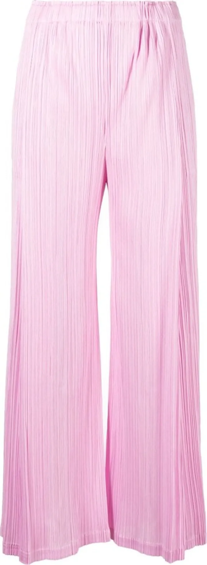 Pink Monthly Colors September Plissé Cropped Trousers