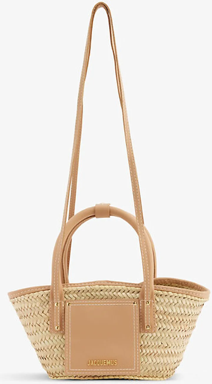 Womens Light Brown Le Panier Soleil Petite Woven Straw Tote bag