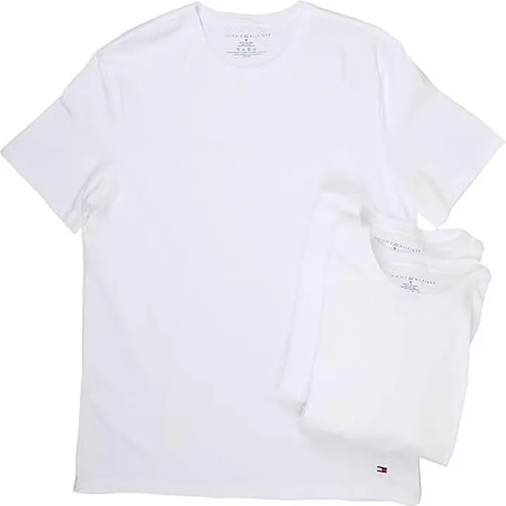 Tommy Hilfiger Cotton Crew Neck Shirt 3-Pack (White) Men's Underwear