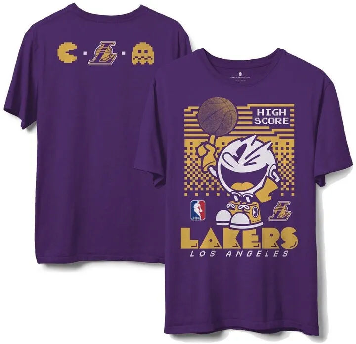 Men's Purple Los Angeles Lakers Nba x Pac Man High Score T-shirt