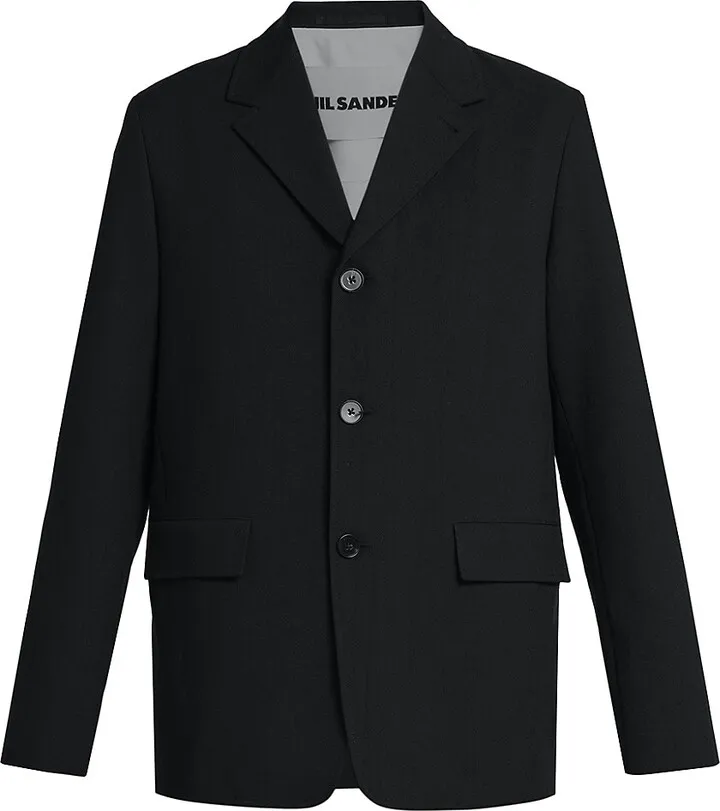 Single-Breasted Wool Jacket