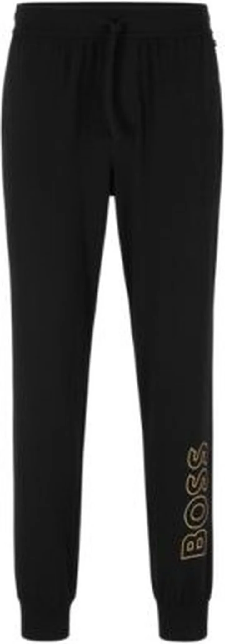 Stretch-cotton pajama bottoms with logo print