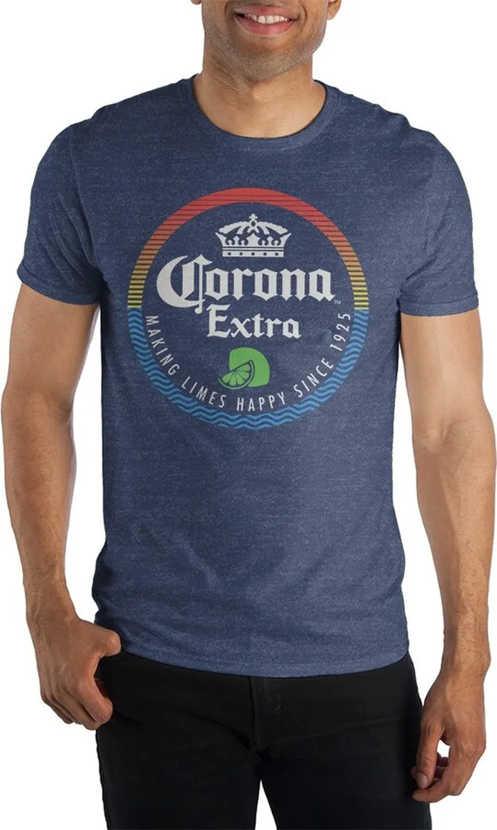 Corona Limes Happy Navy T-Shirt-M