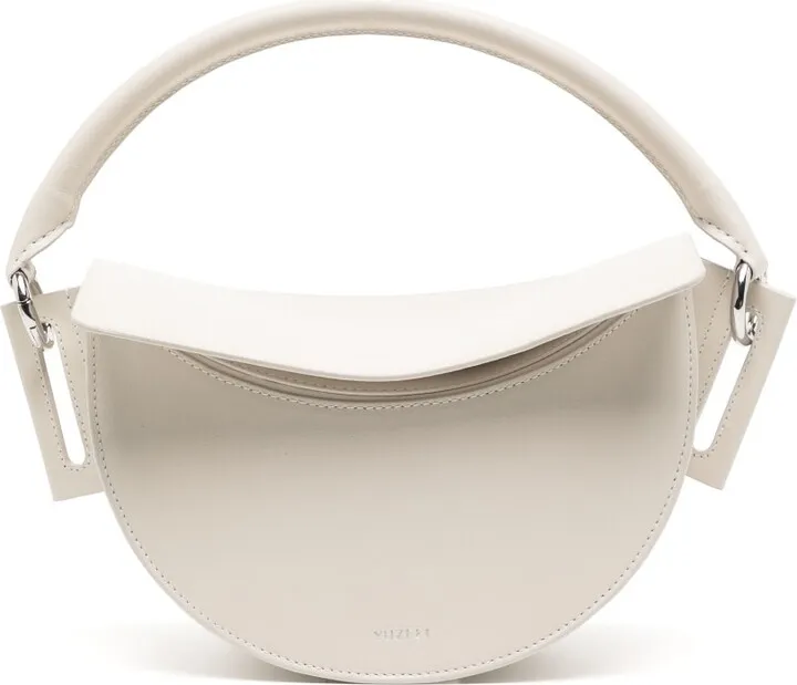 Curved Leather Tote Bag