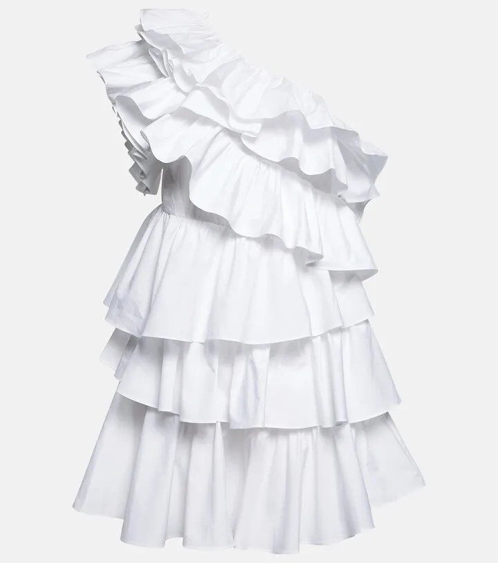 Naomi ruffle-trimmed poplin minidress