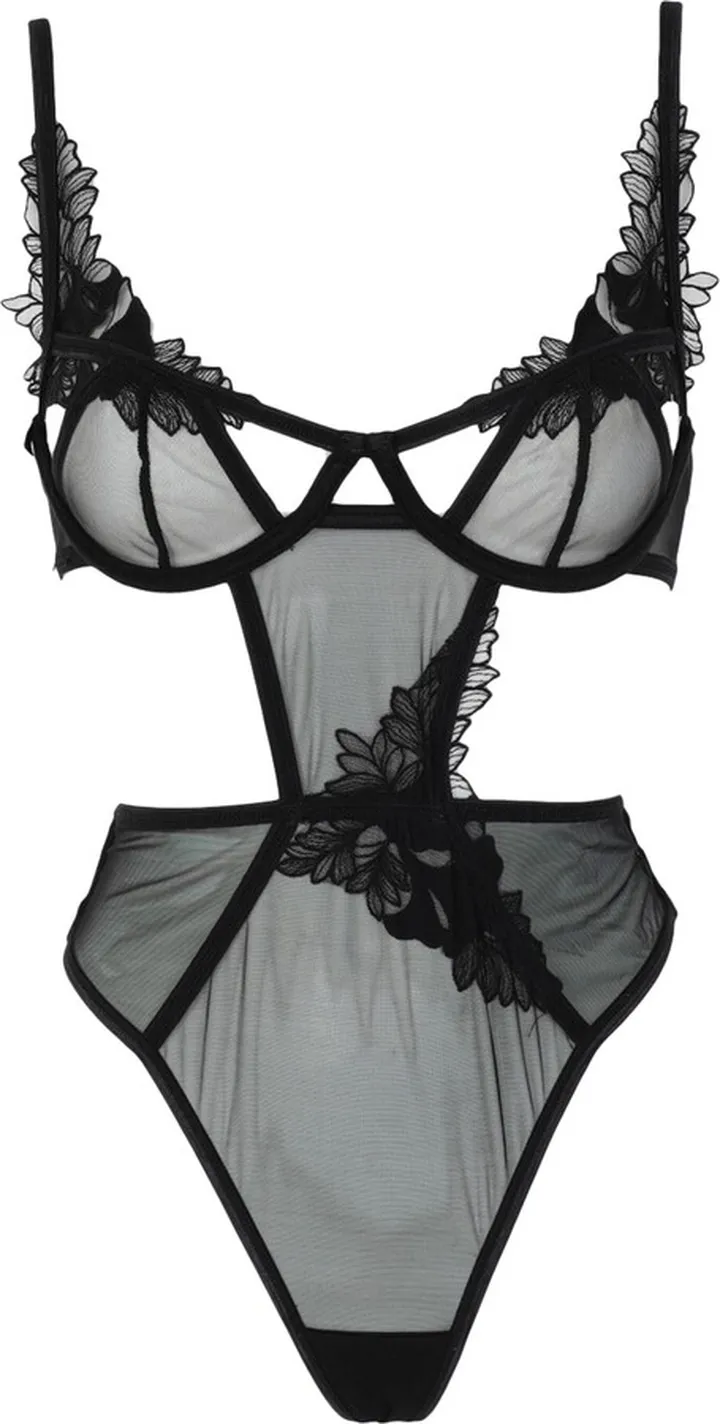 Sabina Wired Body Lingerie Bodysuit Black