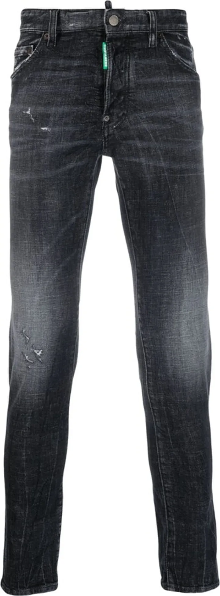 Distressed Slim-Cut Jeans