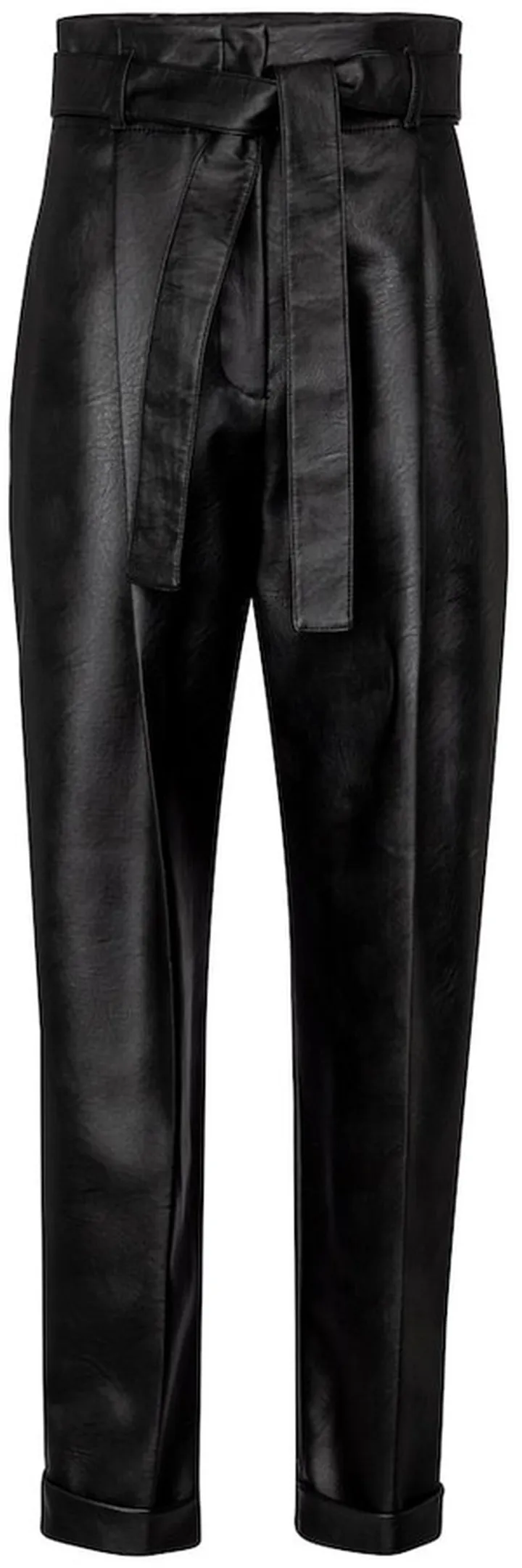 High-rise faux leather tapered pants