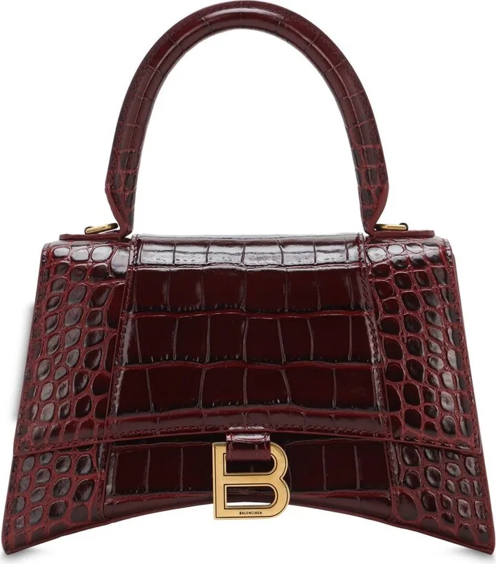 Sm Hourglass Printed Leather Bag