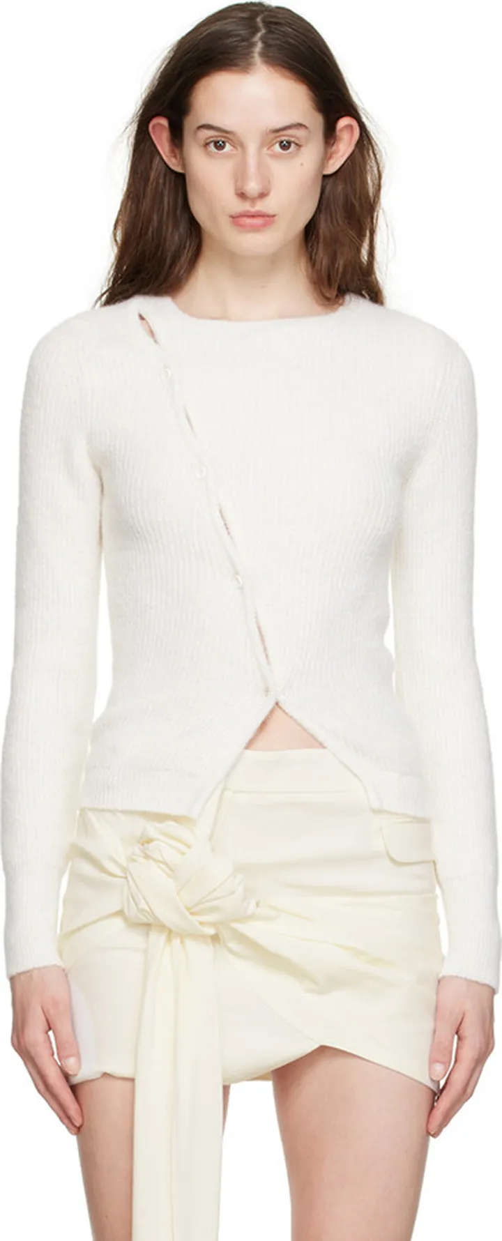 Jacquemus White Le Papier 'La Maille Pau' Cardigan