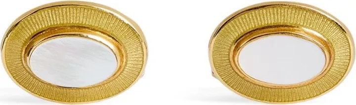 Deakin & Francis Yellow Gold And Mother-Of-Pearl Cufflinks