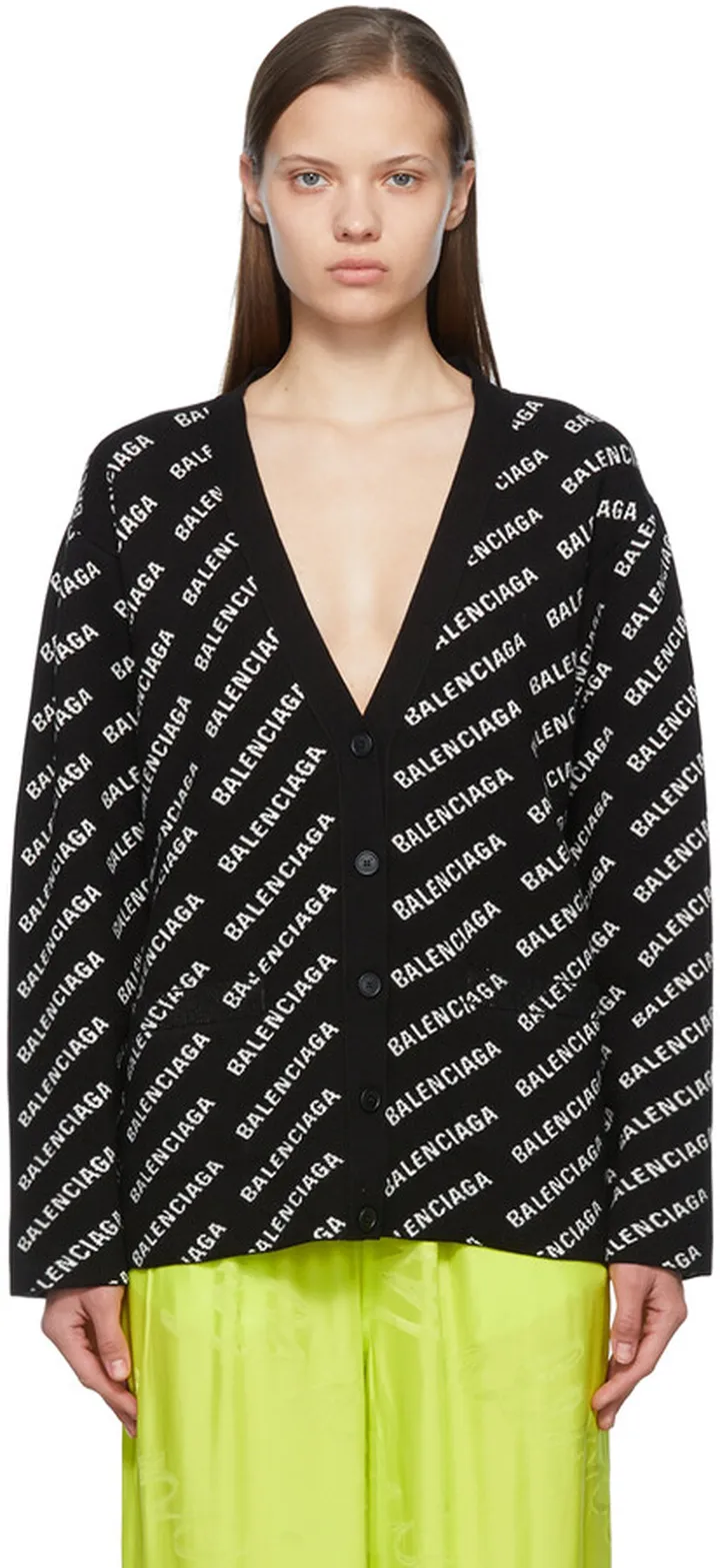 Balenciaga Black Cotton Cardigan
