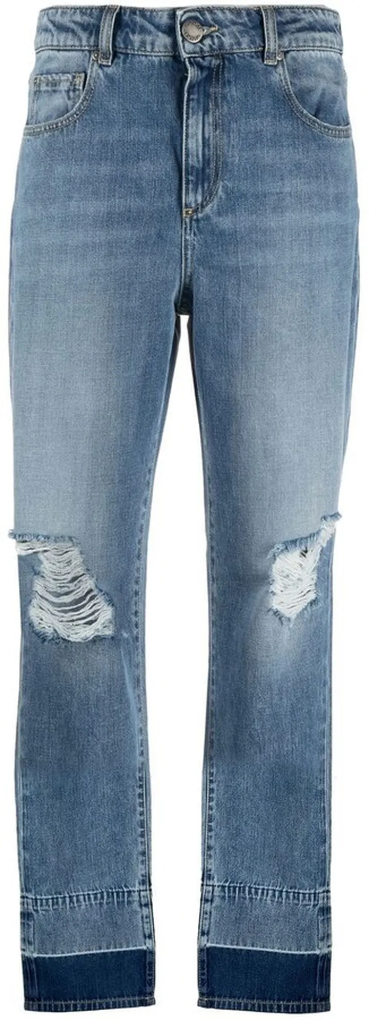 Ripped-Detail Denim Jeans