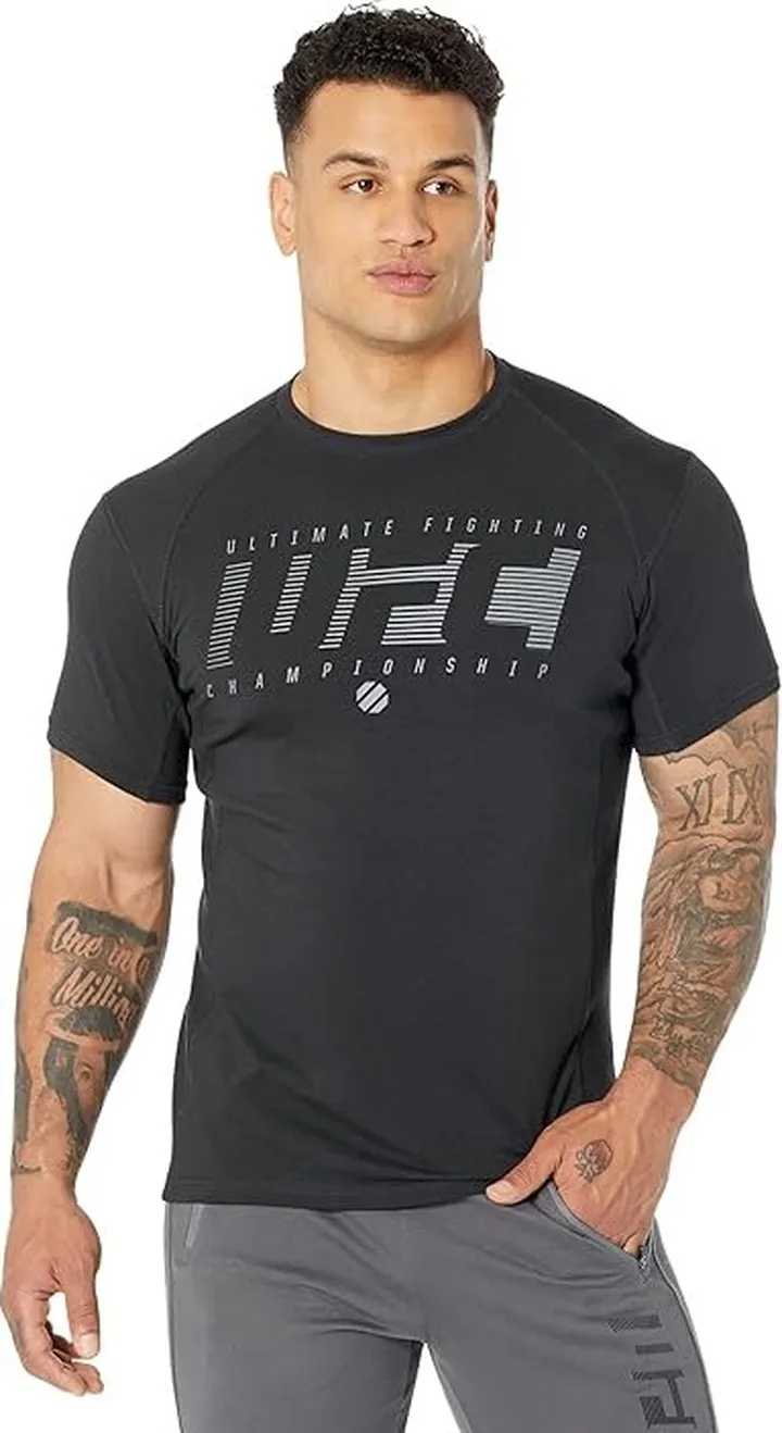 UFC Ultimate Fighting Short Sleeve Crew Neck Tee (Black) Men's Clothing