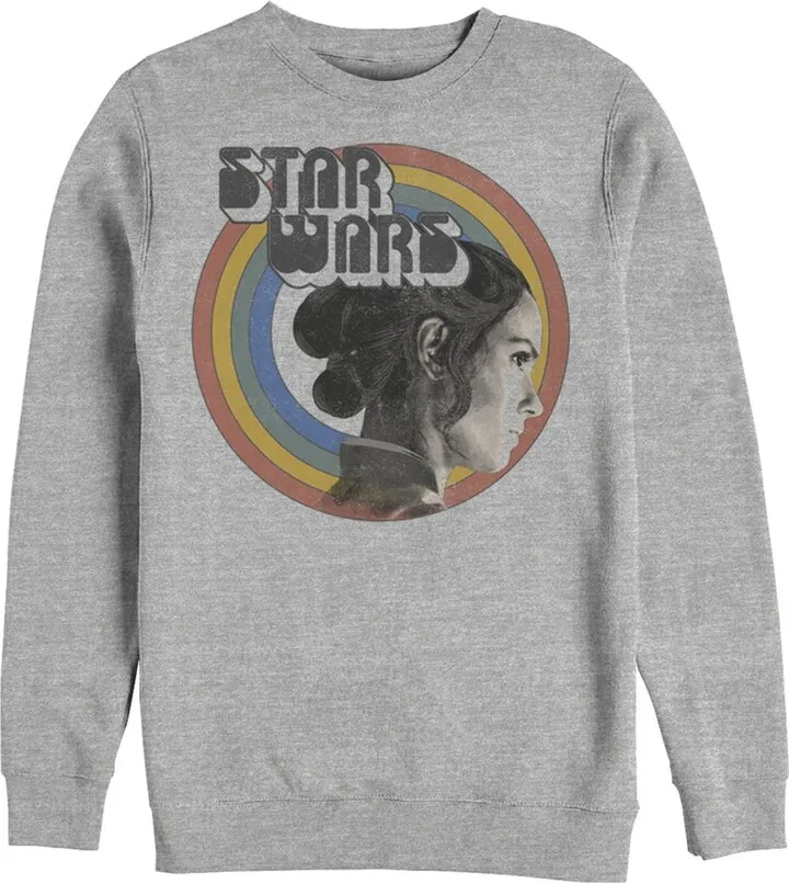 Men's Star Wars: The Rise of Skywalker Rey Vintage Rainbow Sweatshirt - Athletic Heather - 2X Large