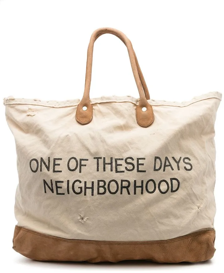 Graphic-Print Canvas Tote