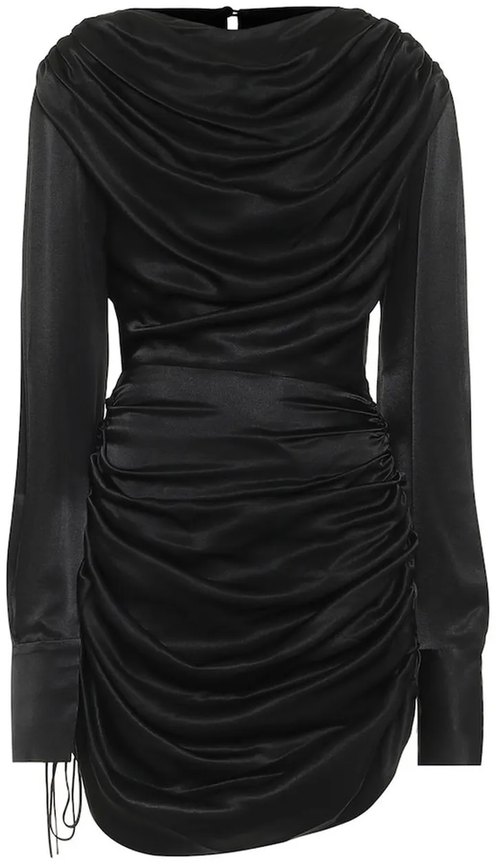 Ruched satin minidress