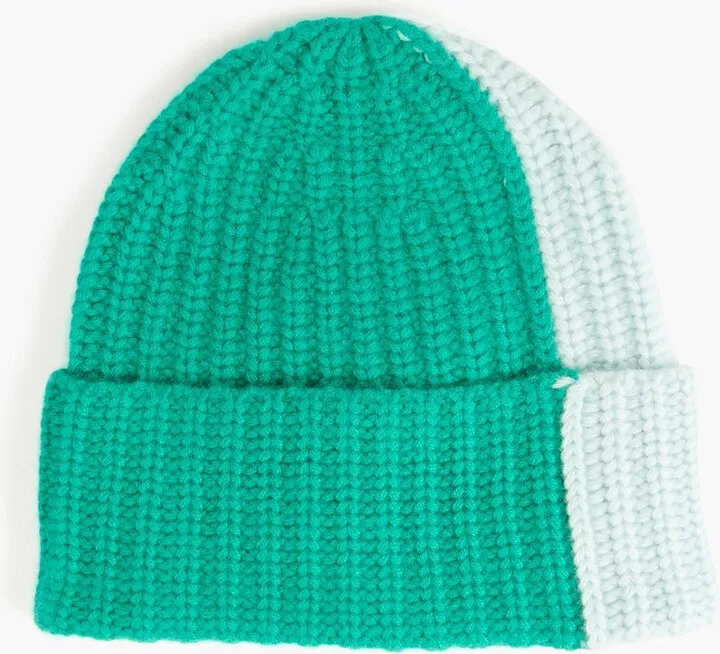 Kinsale two-tone ribbed cashmere beanie