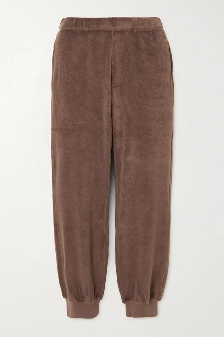 Suzie Kondi - Patmos Cotton-blend Terry Track Pants - Brown