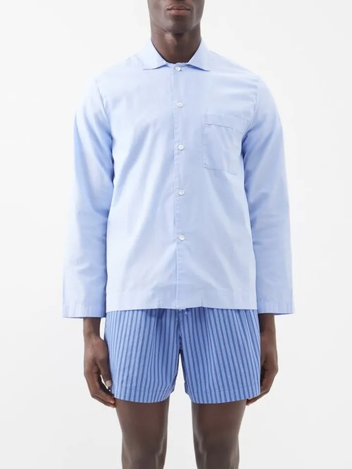 Patch-pocket Organic-cotton Pyjama Shirt