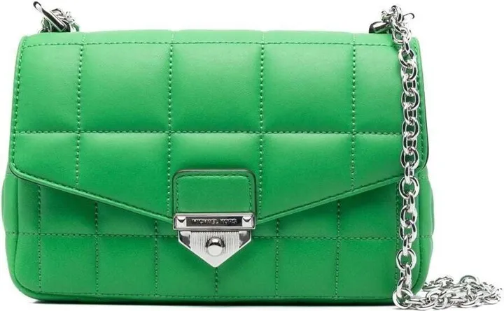 Green Soho Quilted Shoulder Bag In Leather Woman