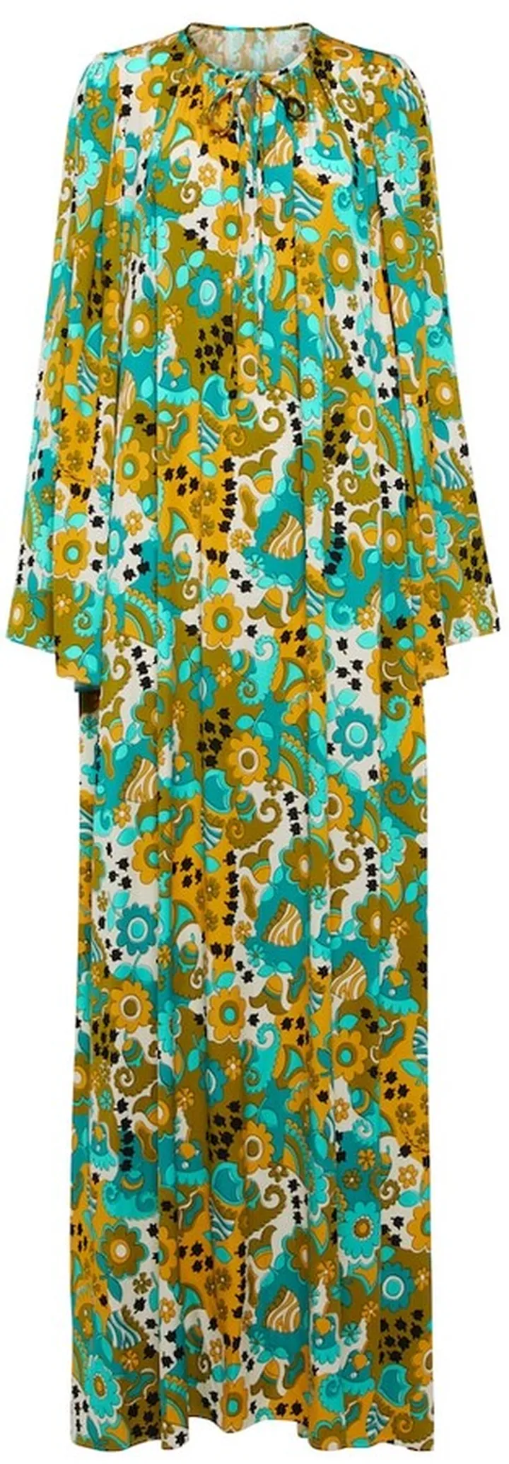 Printed silk-blend kaftan dress