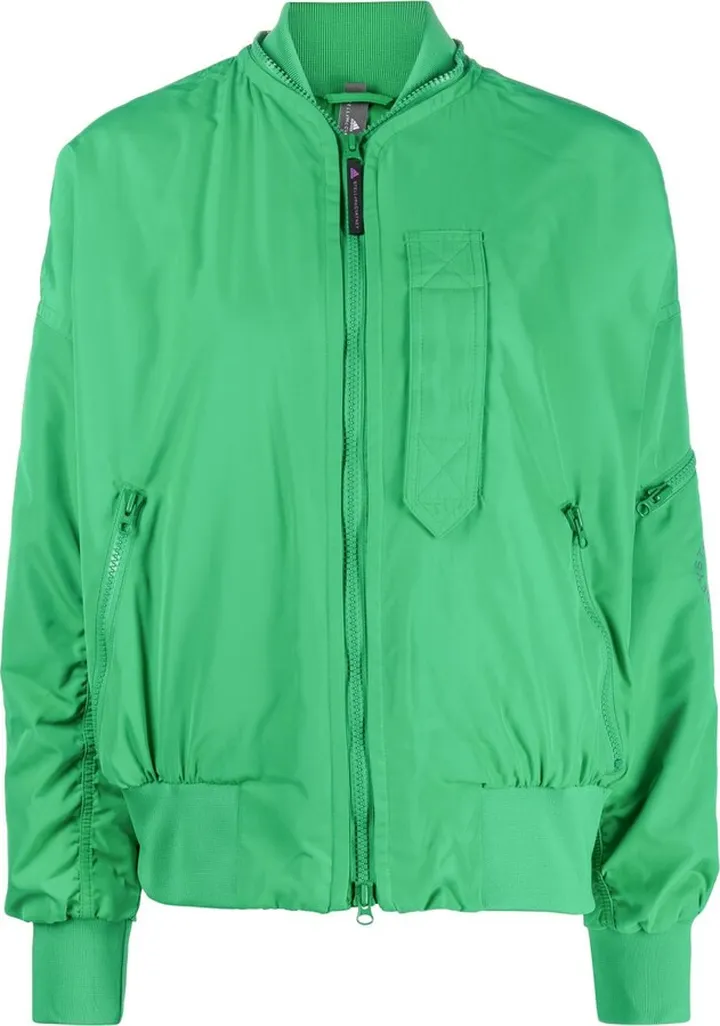 Ruched-Detail Bomber Jacket