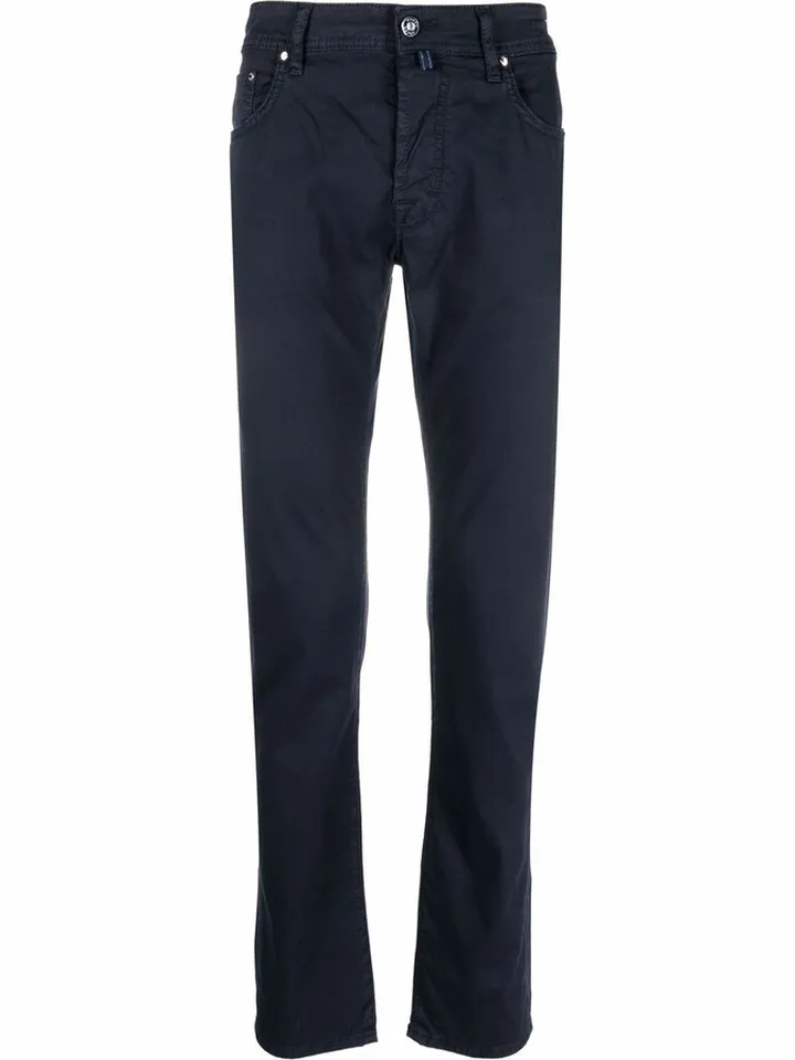 Logo-Patch Straight-Leg Chinos