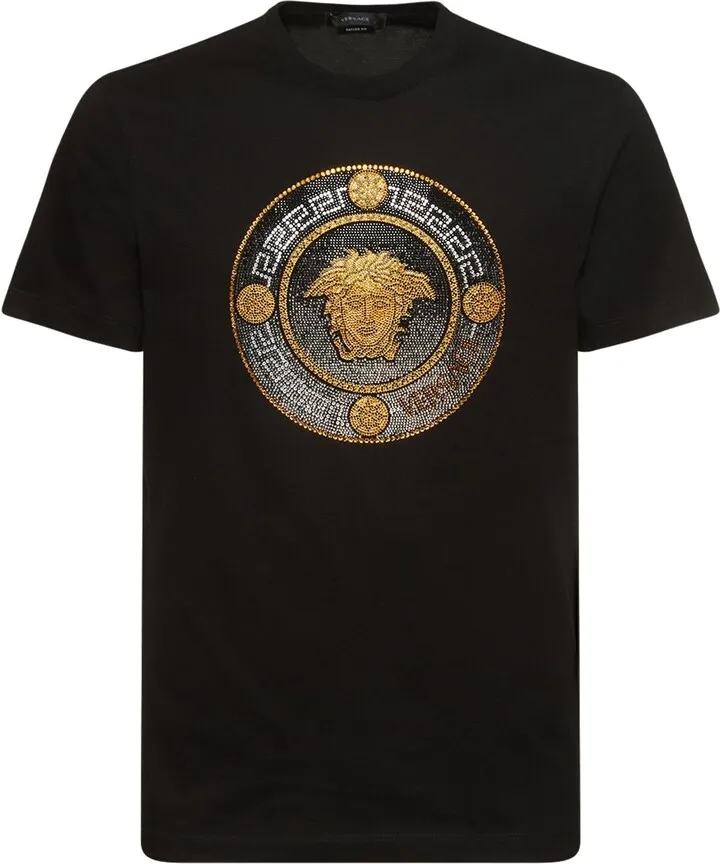 Medusa embroidery cotton jersey t-shirt