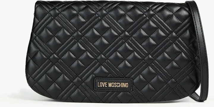 Quilted faux leather shoulder bag