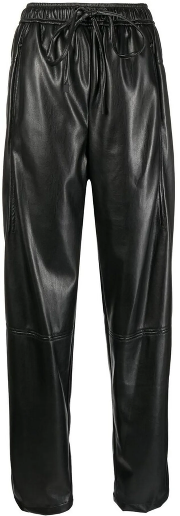 Faux-Leather Drawstring Trousers