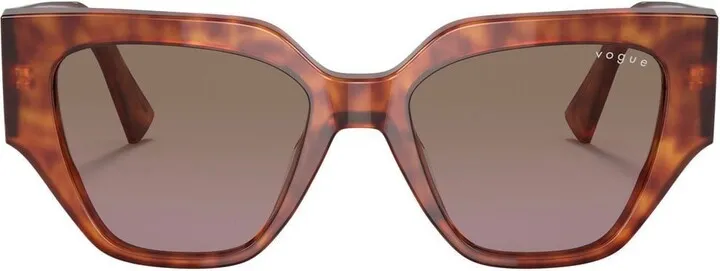 Tortoiseshell-Effect Square-Frame Sunglasses