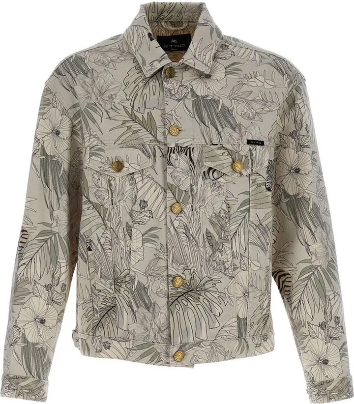 Floral Print Denim Jacket