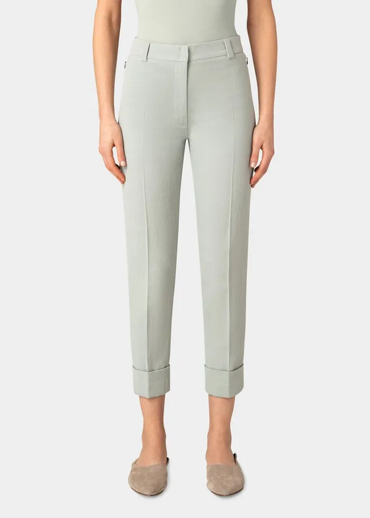 Double-Face Cropped Conical-Leg Pants