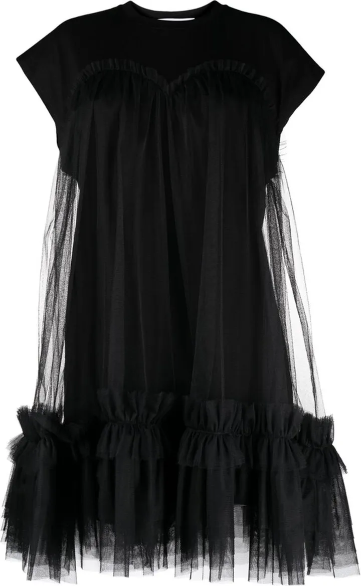 Tulle-Trim Cotton Minidress