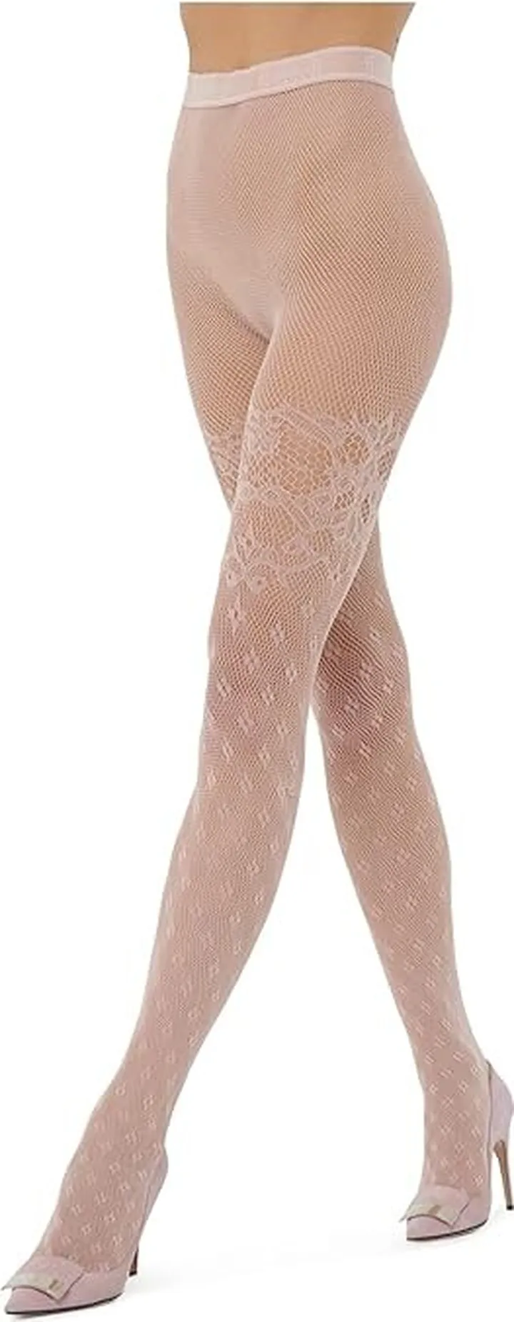 Wolford Fleur Net Tights (Rosepowder) Hose