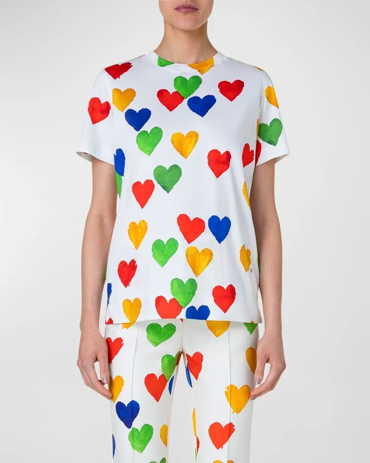 Heart-Print Jersey T-Shirt