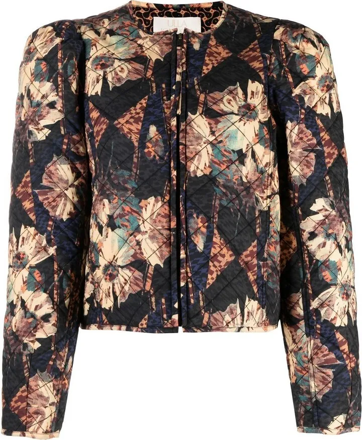 Black Clarisse Quilted Bomber Jacket