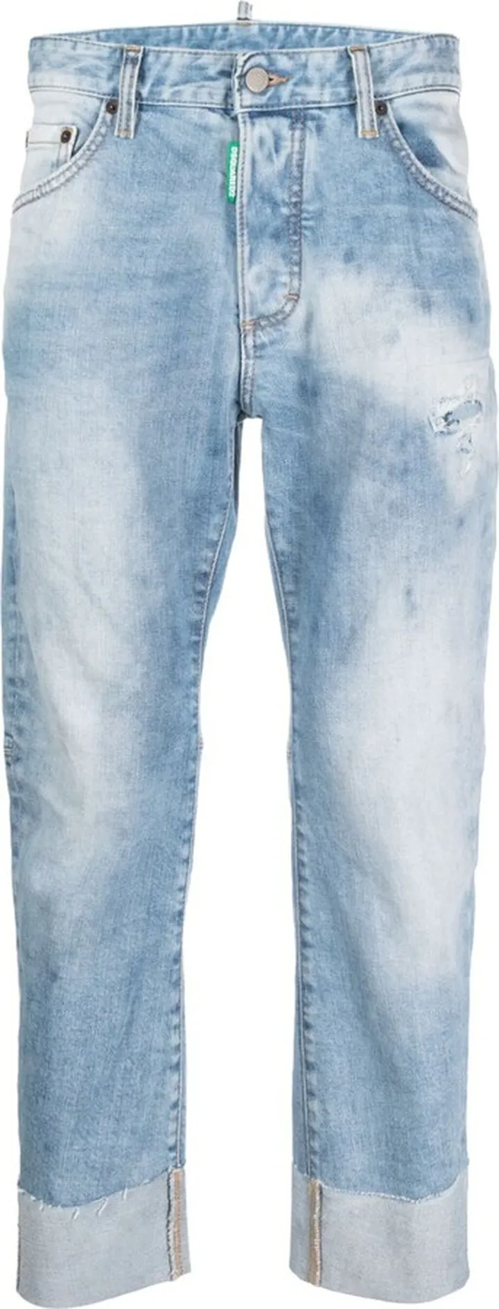 Ripped-Detail Cropped Jeans