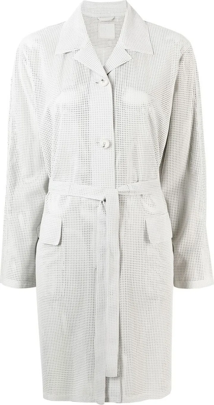 Siingle-Breasted Belted Suede Coat