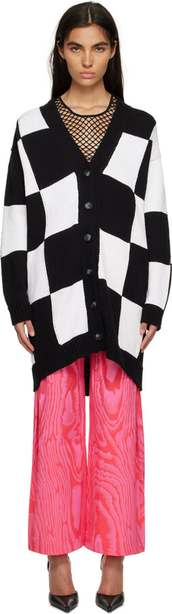Marques Almeida Black & White Check Cardigan