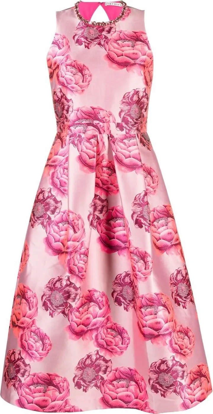 Floral-Print Monochromatic Midi Dress