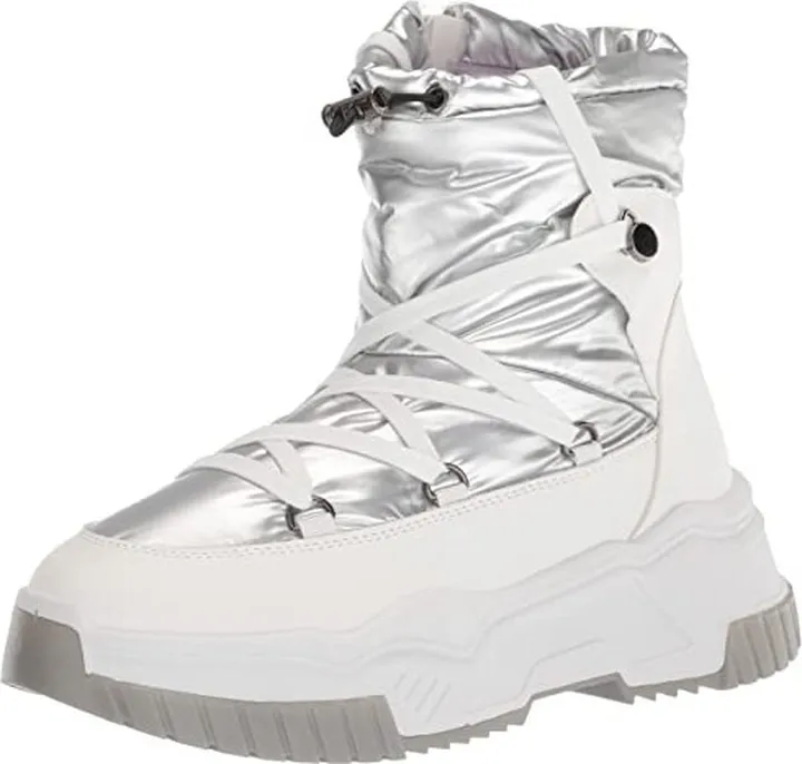 YOKI-CLARICE Women's Quilted Lace Up Side Zip Sneaker Boot
