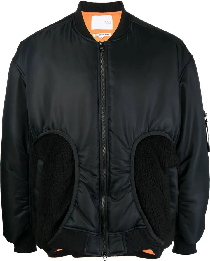 Graphic-Print Padded Bomber Jacket