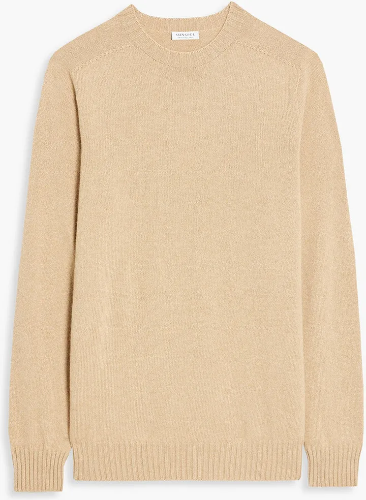 Mélange cashmere and cotton-blend sweater