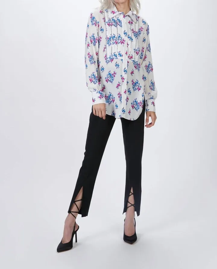 High Waisted Skinny Pant in Black Twill