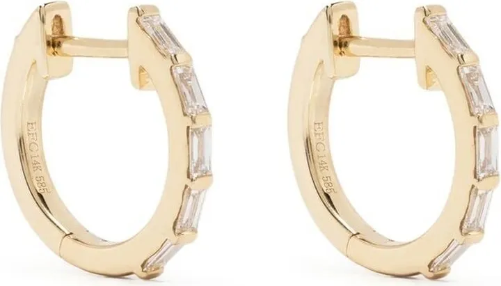 14kt Yellow Gold Diamond Huggie Earring