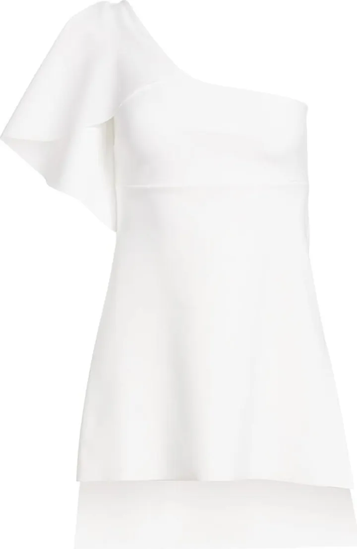 Ruffled One-Shoulder Tunic Top