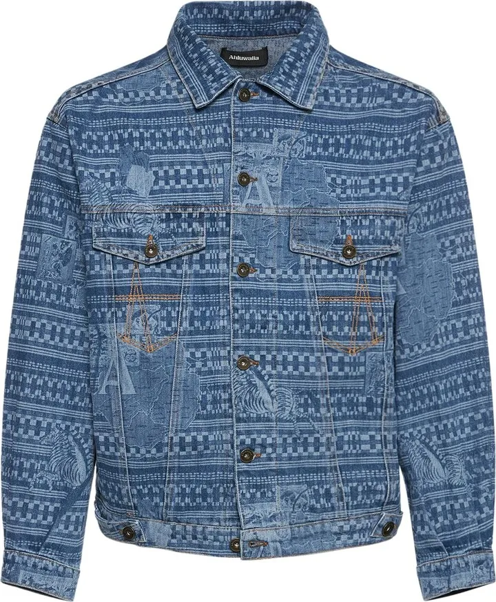 Printed cotton denim jacket