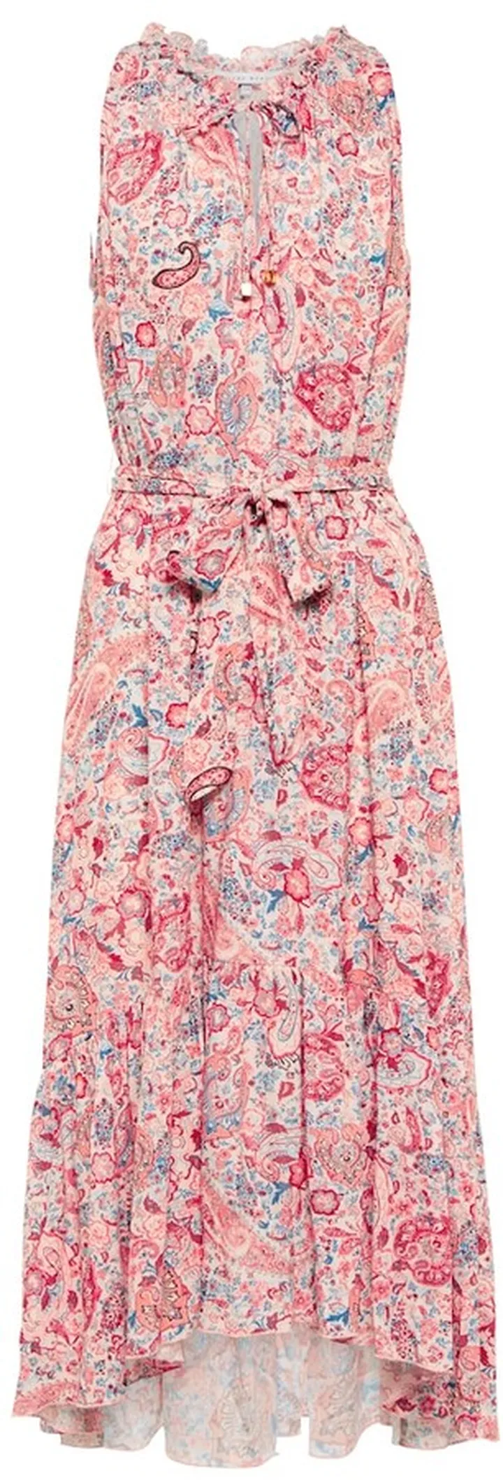 Frill paisley midi dress